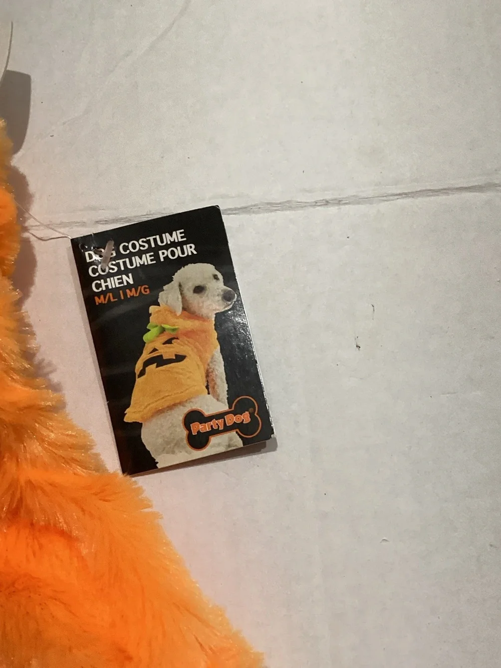 Orange Pumpkin Plush Dog Costume size M/L
